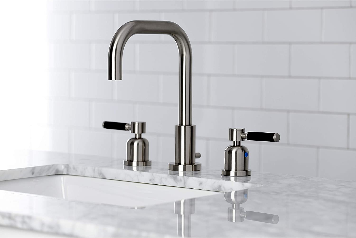 Kingston Brass FSC8938DKL Kaiser Widespread Bathroom Faucet, Brushed Nickel