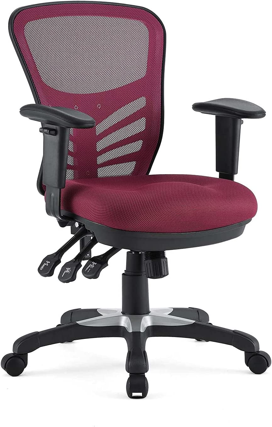 Modway Articulate Ergonomic Mesh Office Chair in Red