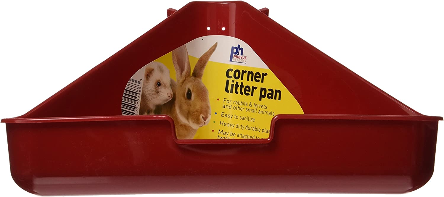 Prevue Pet Products SPV488 Rabbit and Ferret Corner Litter Pan, Colors Vary