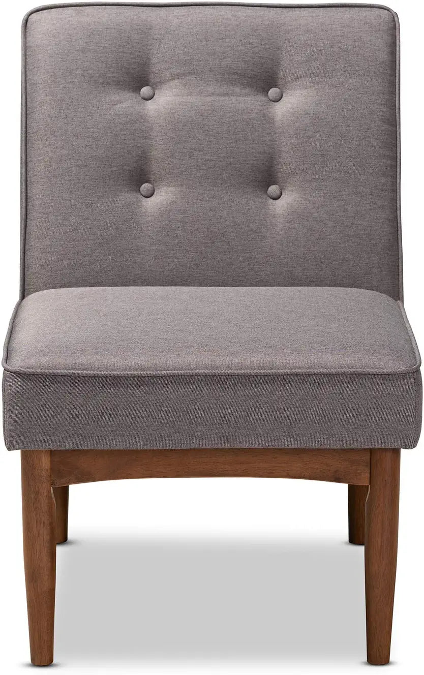 Baxton Studio Arvid Mid-Century Modern Gray Fabric Upholstered Wood Dining Chair