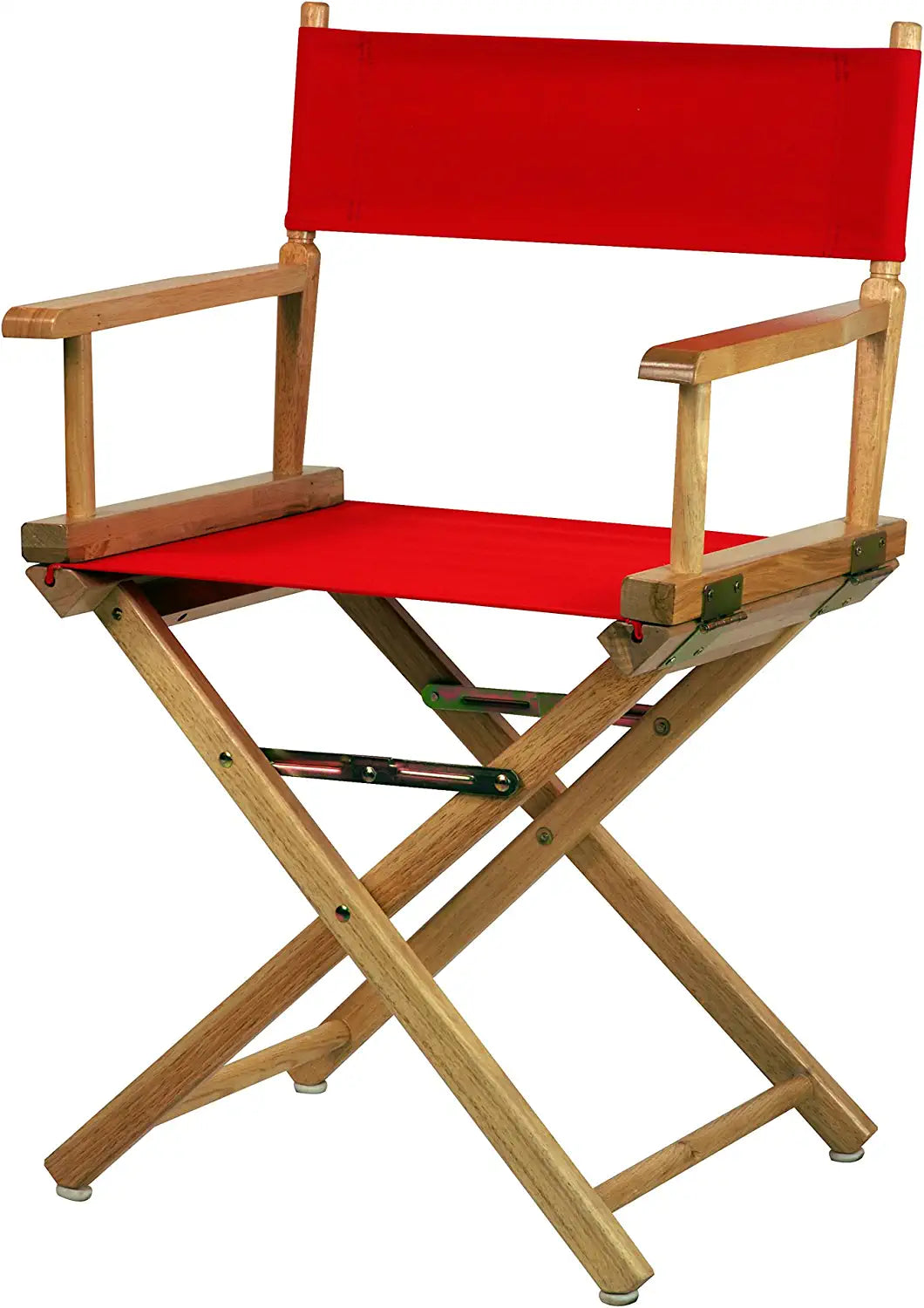 Casual Home Director&#39;s Chair ,Natural Frame/Red Canvas,18&#34; - Classic Height