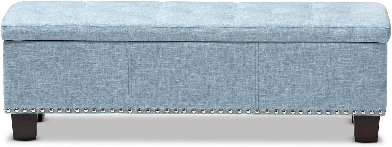 Baxton Studio Hannah Modern and Contemporary Upholstered Button-Tufting Storage Ottoman Bench Beige