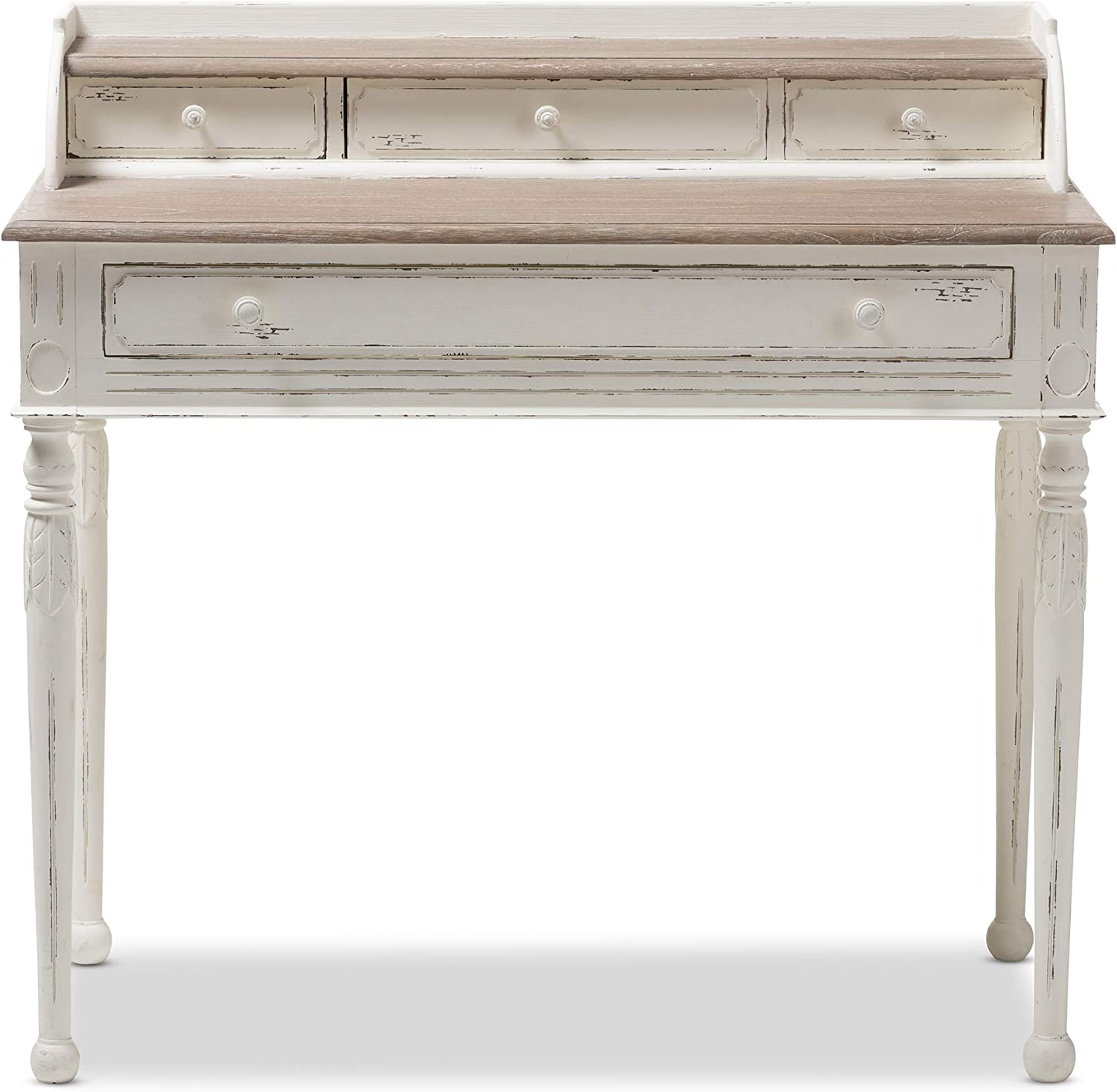 Baxton Studio Anjou Traditional French Accent Writing Desk, White