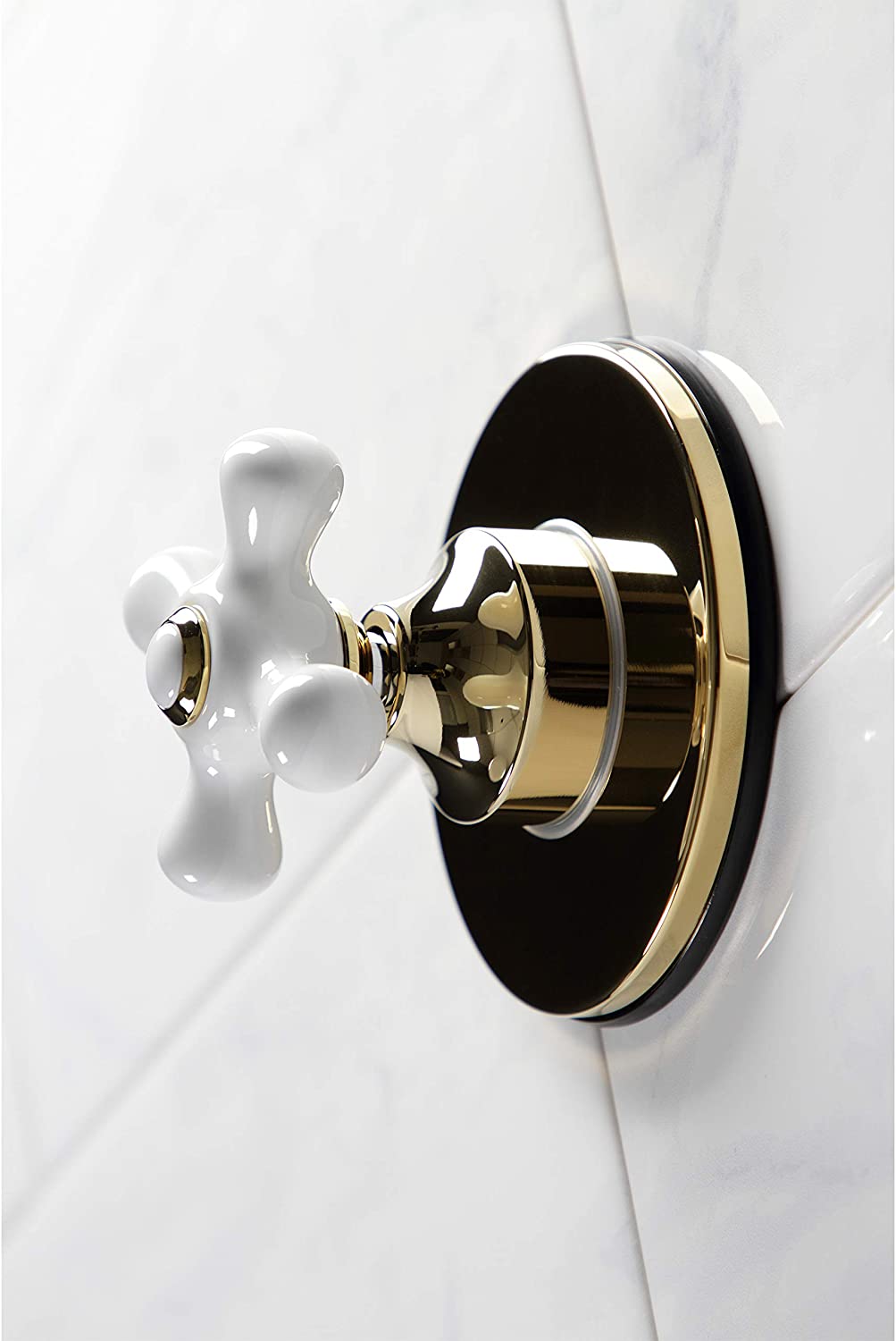 Kingston Brass KS3032PX Three-Way Diverter Valve with Trim Kit, Polished Brass