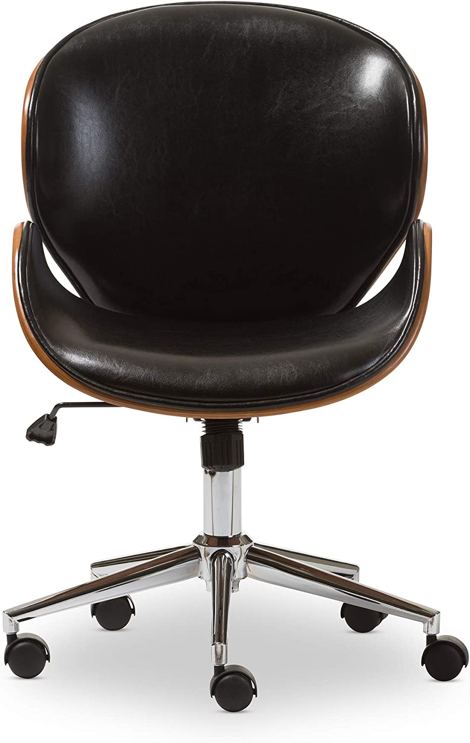 Baxton Studio Bruce Modern Office Chair, Walnut/Black