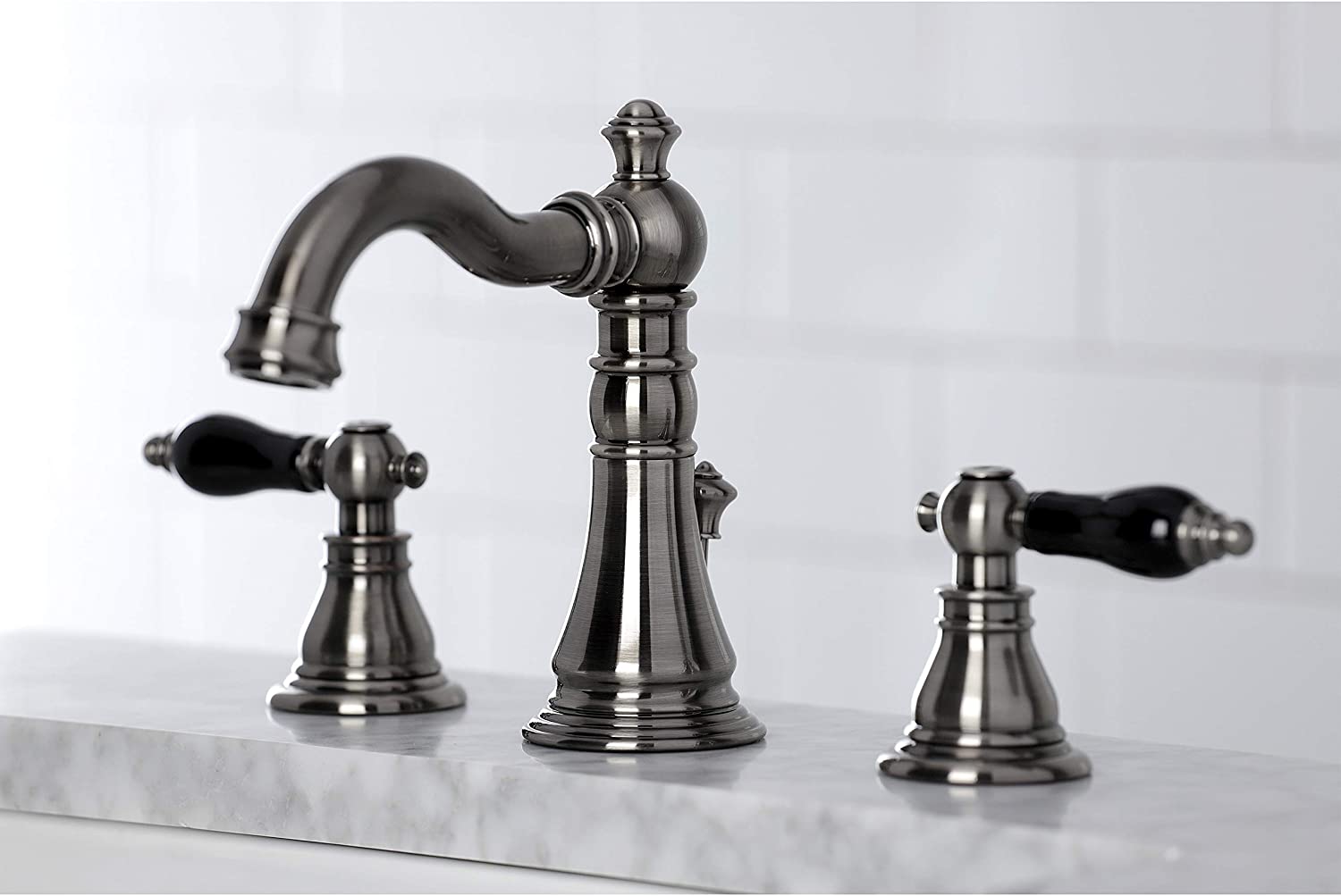 Kingston Brass FSC1974AKL Duchess Widespread Bathroom Faucet, Black Stainless