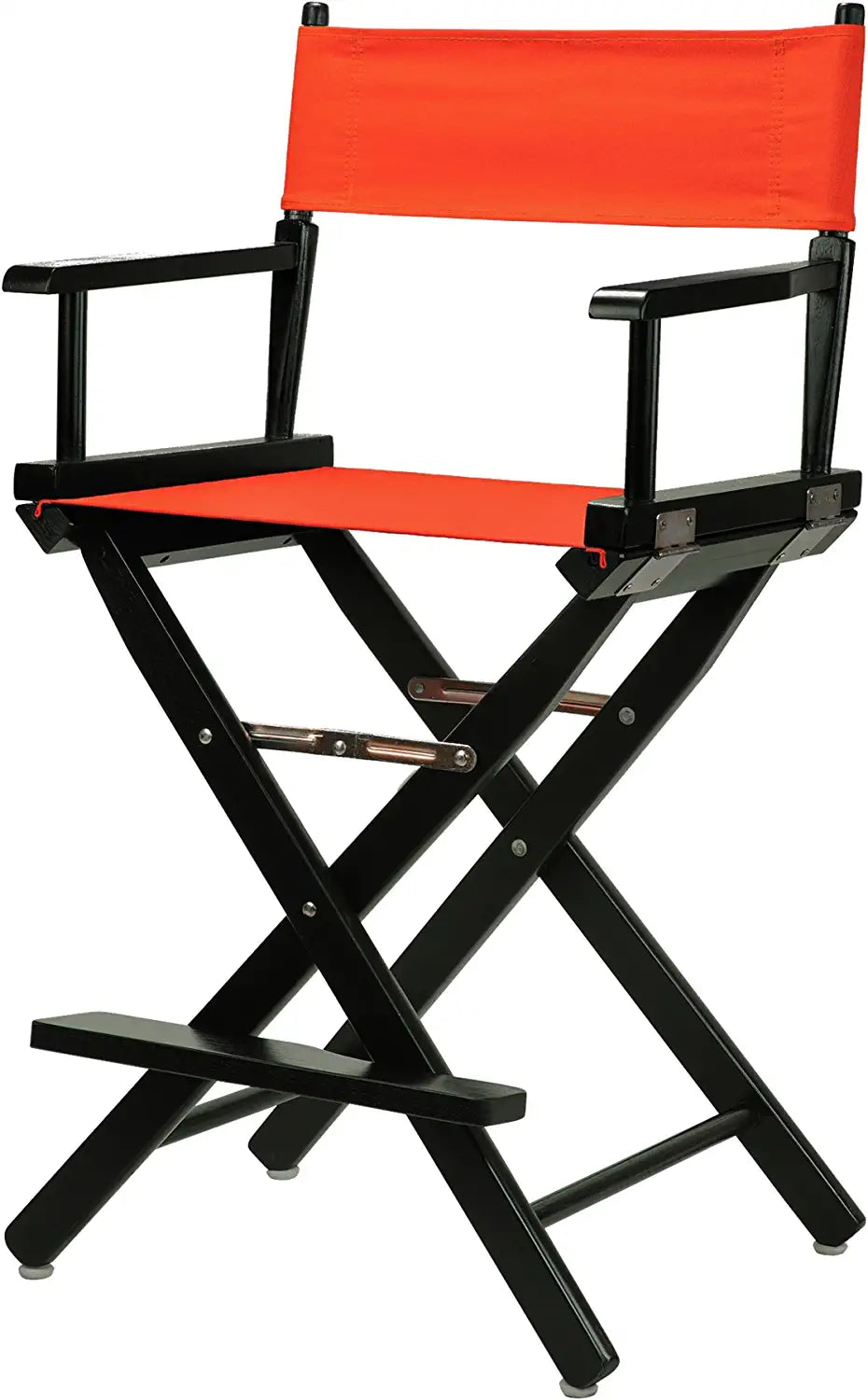 Casual Home 24&#34; Director&#39;s Chair Black Frame-with Orange Canvas, Counter Height