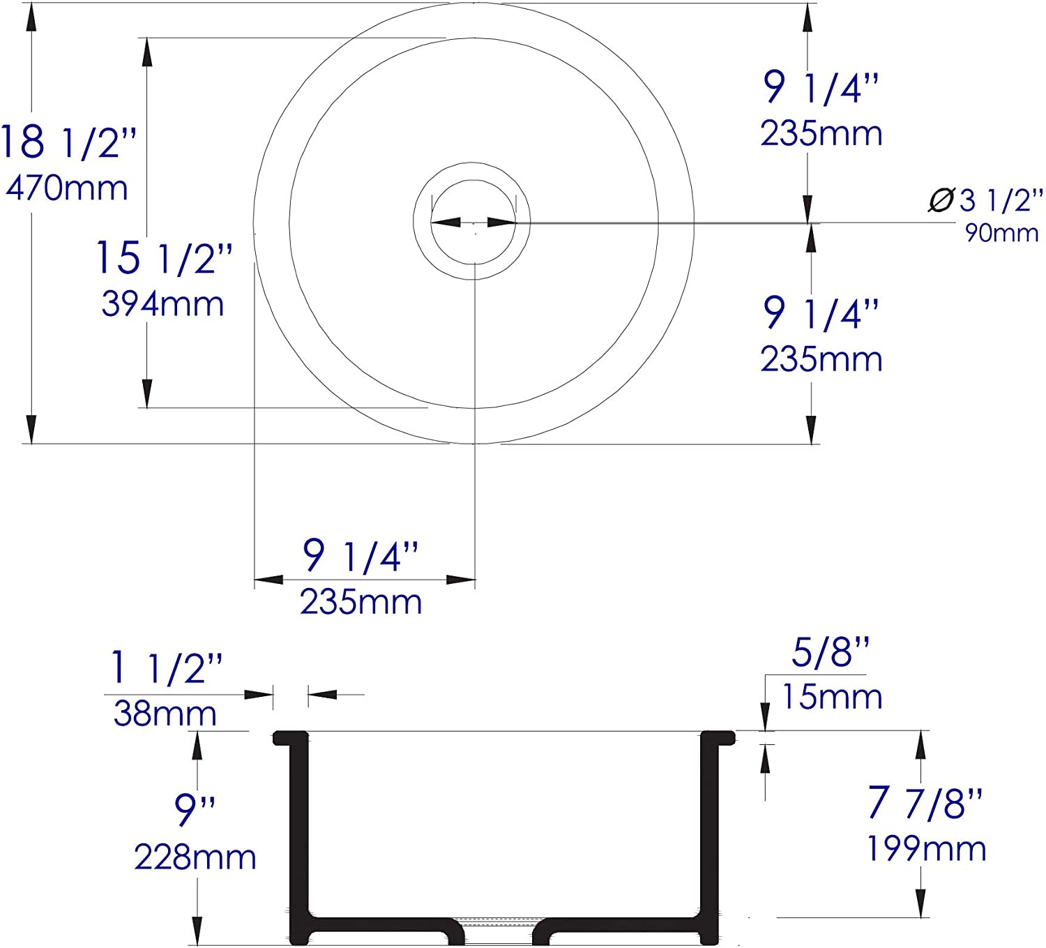 ALFI brand ABF1818R-W Kitchen Sink, White