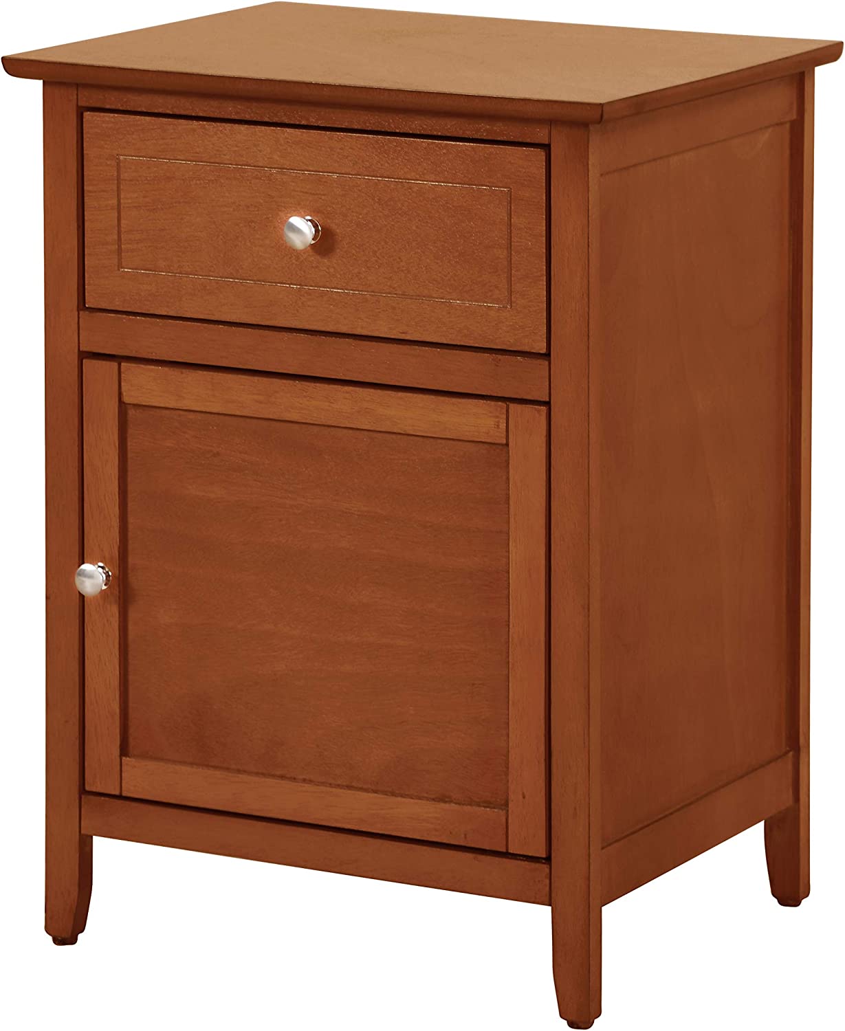 Glory Furniture 1 Drawer /1 Door Nightstand, Oak