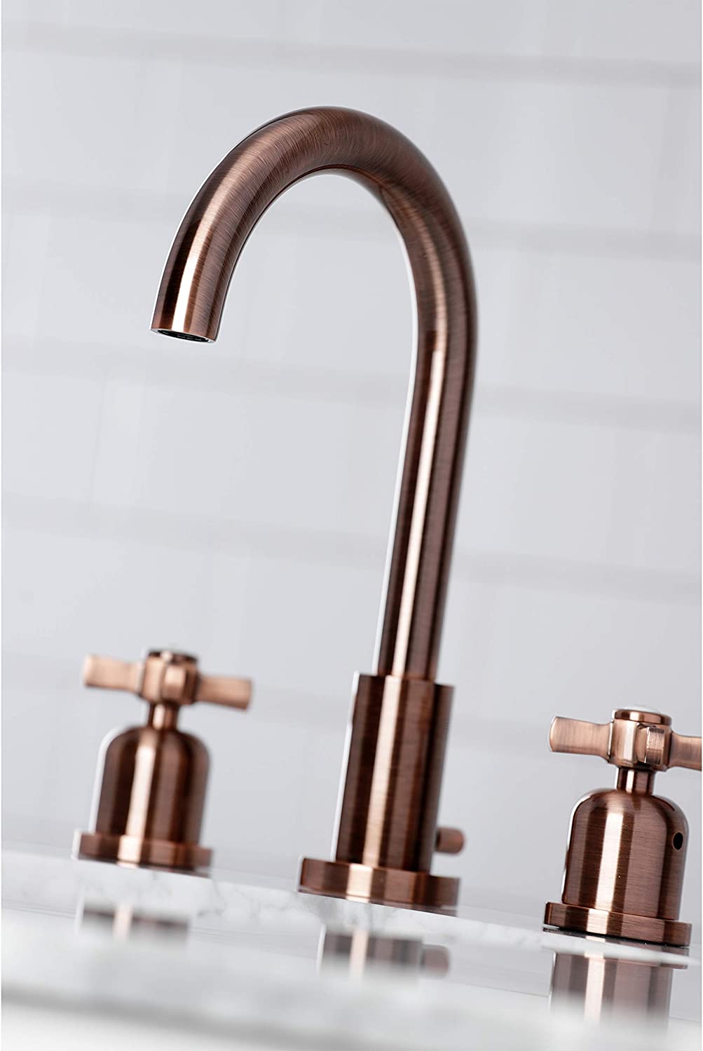 Kingston Brass FSC892ZXAC Millennium Widespread Bathroom Faucet, Antique Copper