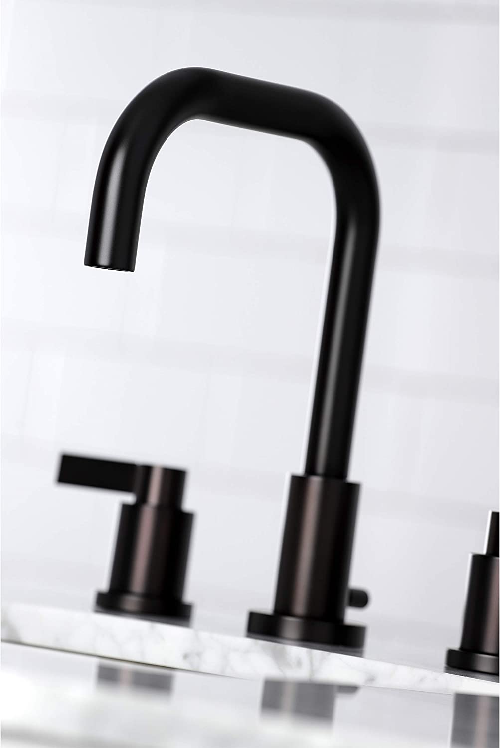 Kingston Brass FSC8935NDL NuvoFusion Widespread Bathroom Faucet, Oil Rubbed Bronze