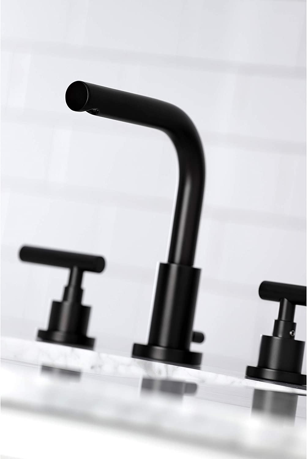 Kingston Brass FSC8950CML Manhattan Widespread Bathroom Faucet, Matte Black