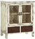 Powell Furniture 990-332 Parcel 2-Door 2-Drawer Console, White 30&#34; L x 13.75&#34; W x 25.5&#34; H