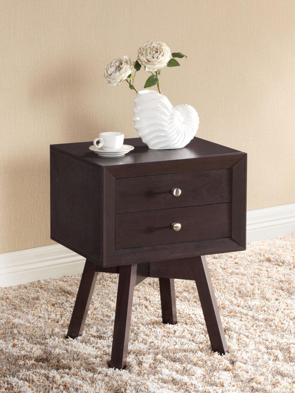 Baxton Studio Warwick Modern Accent Table and Nightstand, Brown