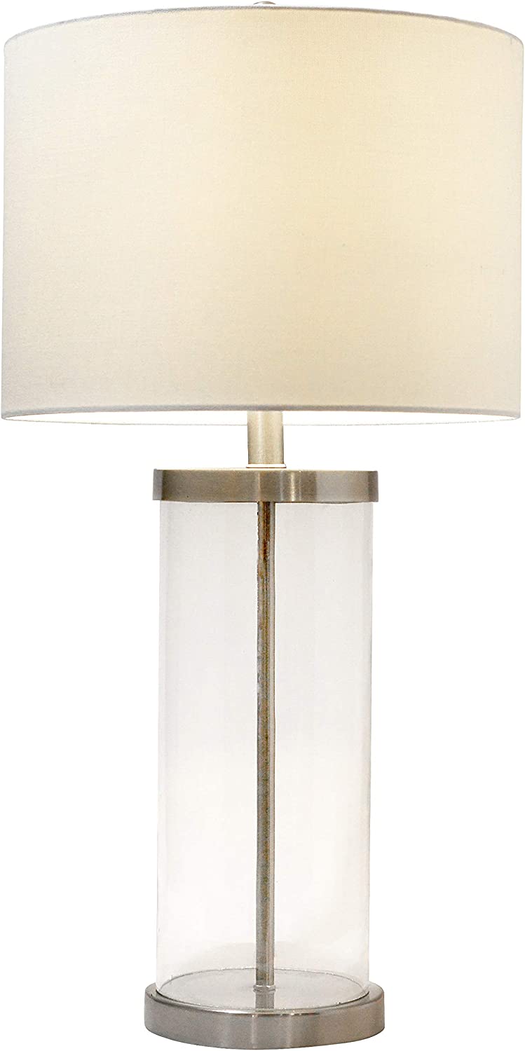 Elegant Designs LT3323-BSN Enclosed Glass Table Lamp, Brushed Nickel
