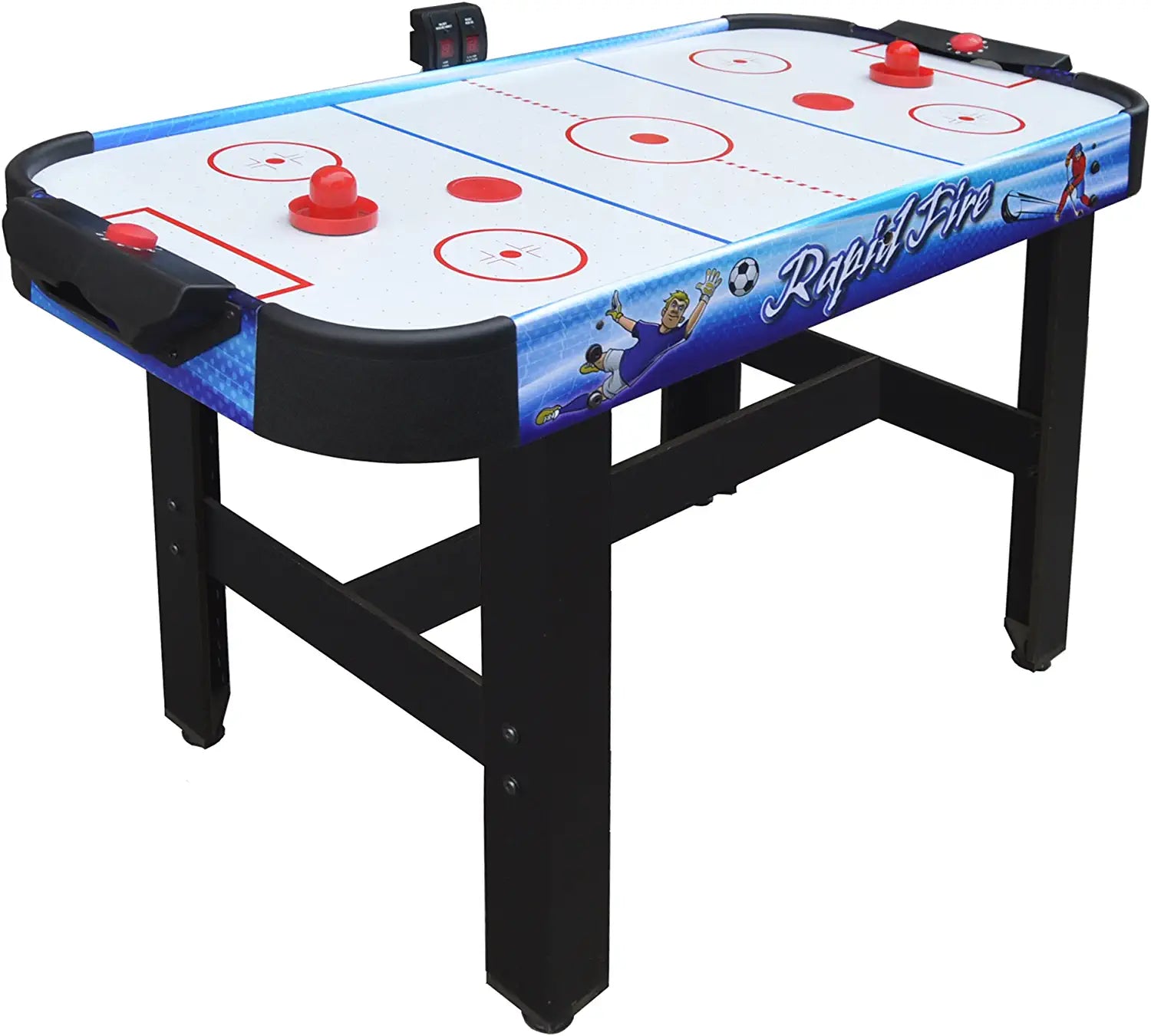 Hathaway Rapid Fire 42-in 3-in-1 Air Hockey Multi-Game Table with Soccer and Hockey Target Nets for Kids