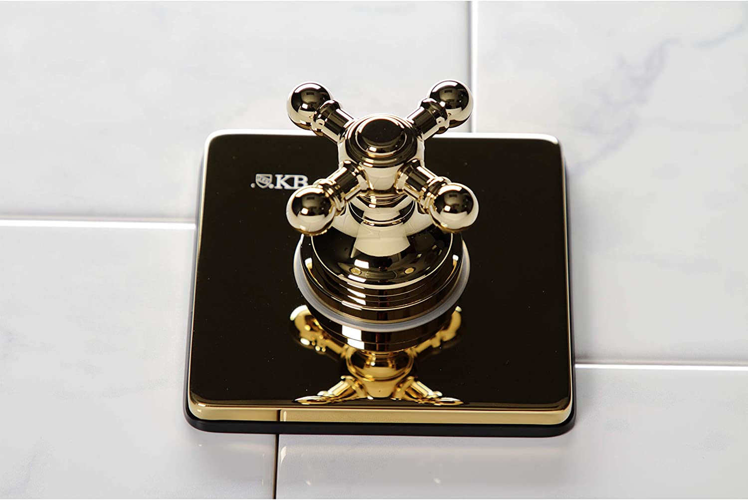 Kingston Brass KS3042BX Three-Way Diverter Valve with Trim Kit, Polished Brass