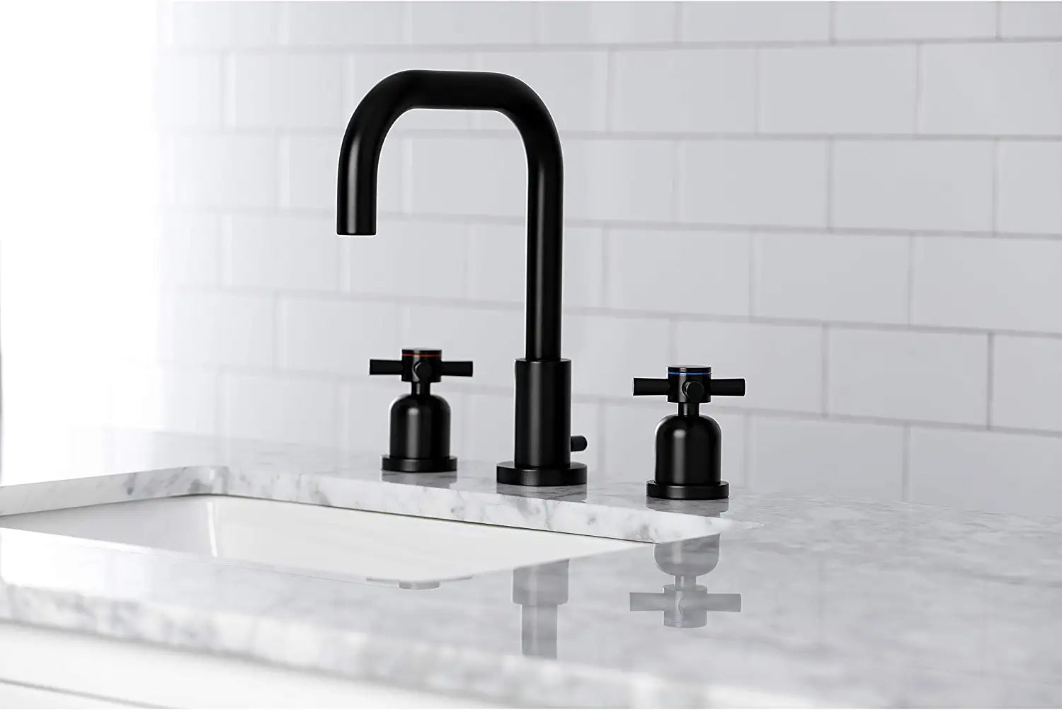 Kingston Brass FSC8930DX Concord Widespread Bathroom Faucet, Matte Black