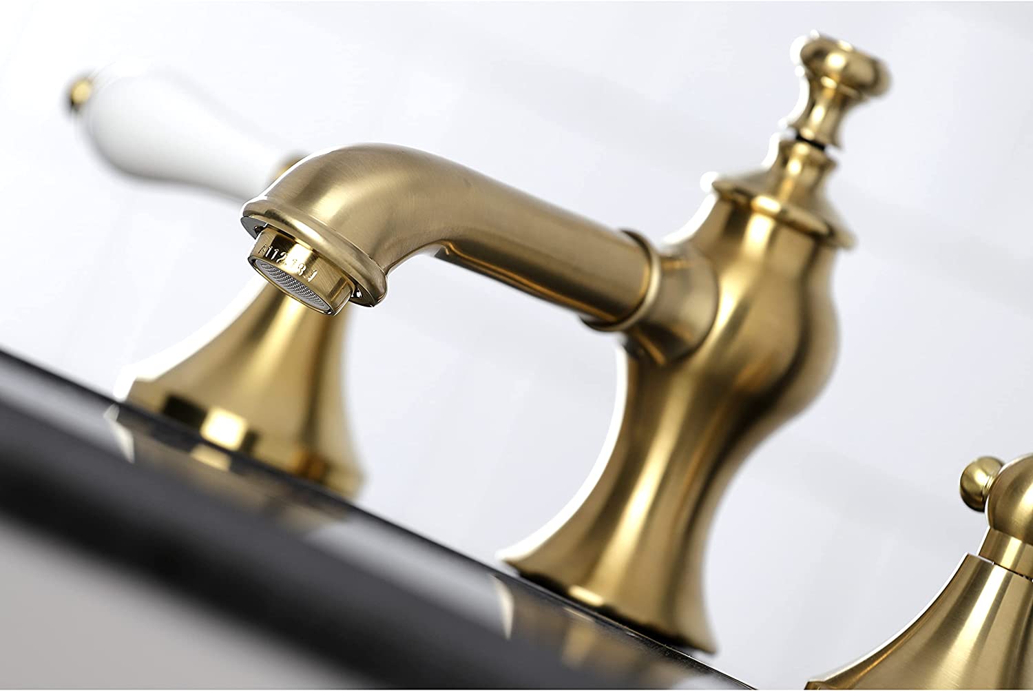 Kingston Brass KC7067PL Vintage 8 in. Widespread Bathroom Faucet, Brushed Brass