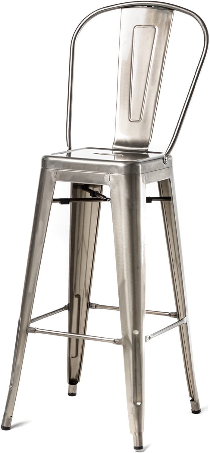 Commercial Seating Products Oscar Bar Stool Chairs, Gun Metal