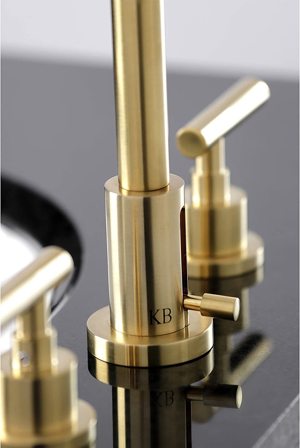 Kingston Brass FSC8933CML Manhattan Widespread Bathroom Faucet, Brushed Brass