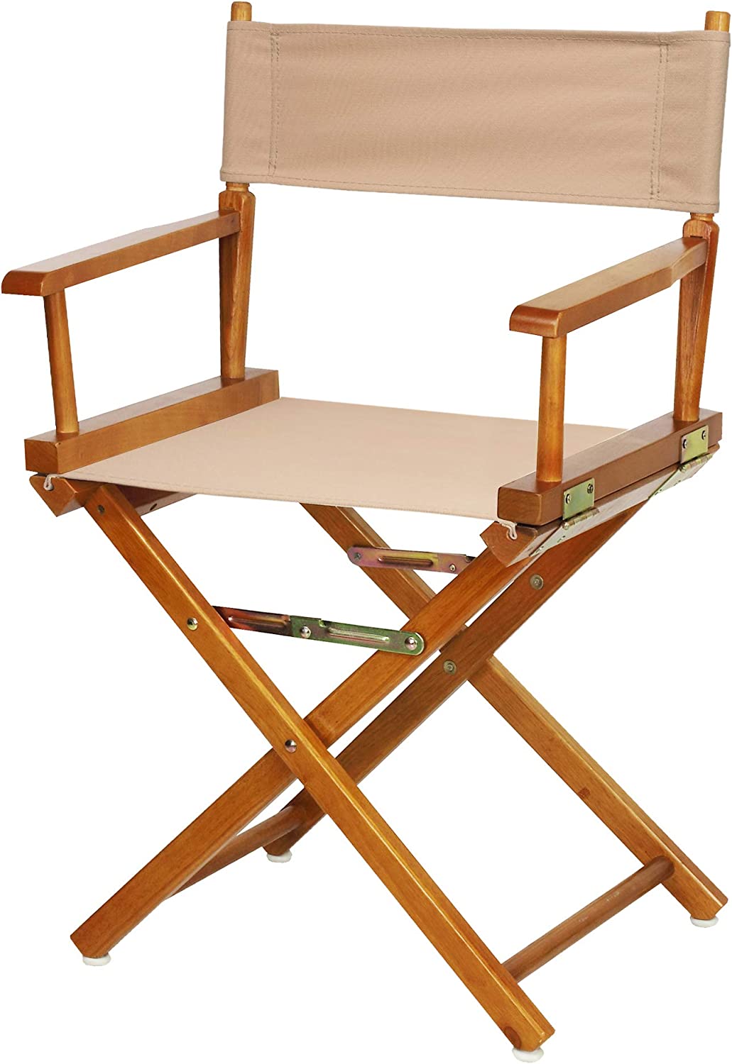 Casual Home Director&#39;s Chair ,Honey Oak Frame/Tan Canvas,18&#34; - Classic Height