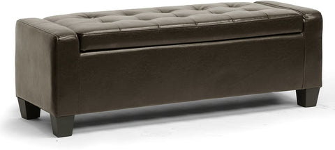 Baxton Studio Manchester Ottoman, Dark Brown