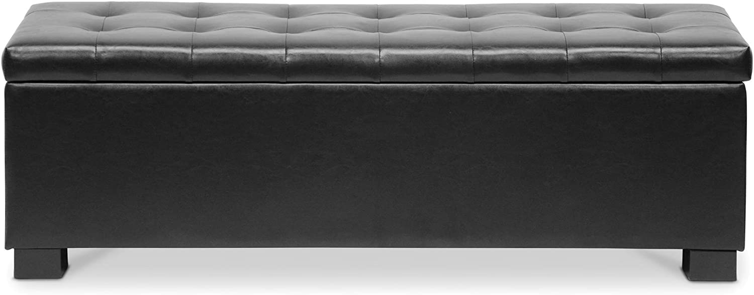 Baxton Studio Roanoke Ottoman, Black