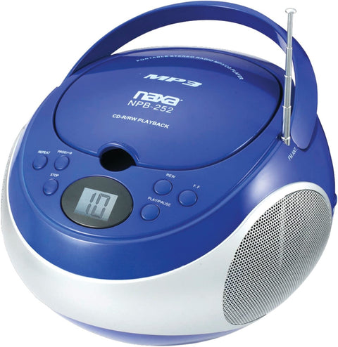 Naxa Electronics NPB-252 Portable MP3/CD Player with AM/FM Stereo Radio (Blue)