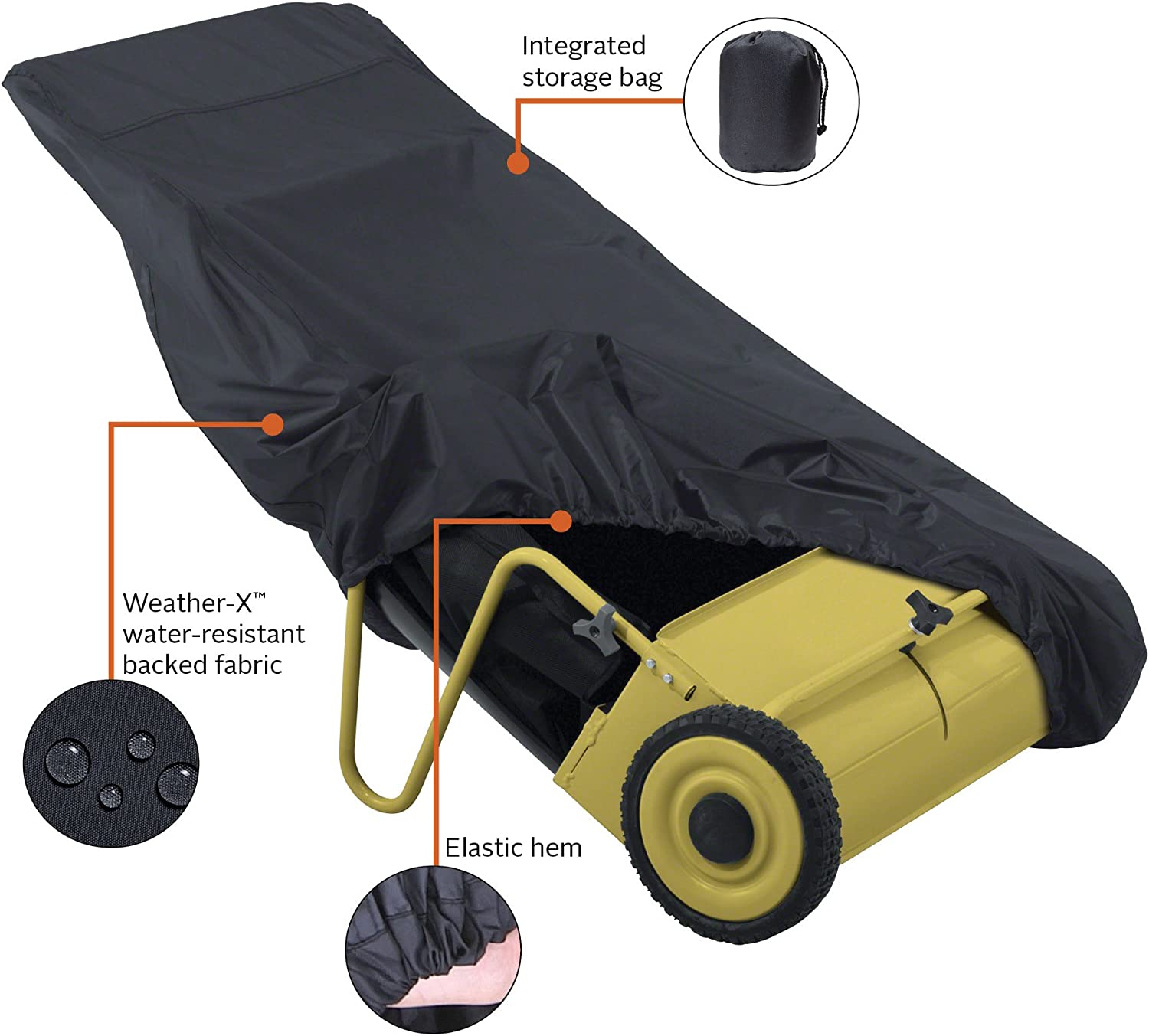 Classic Accessories Walk Behind Push Yard Sweeper Cover
