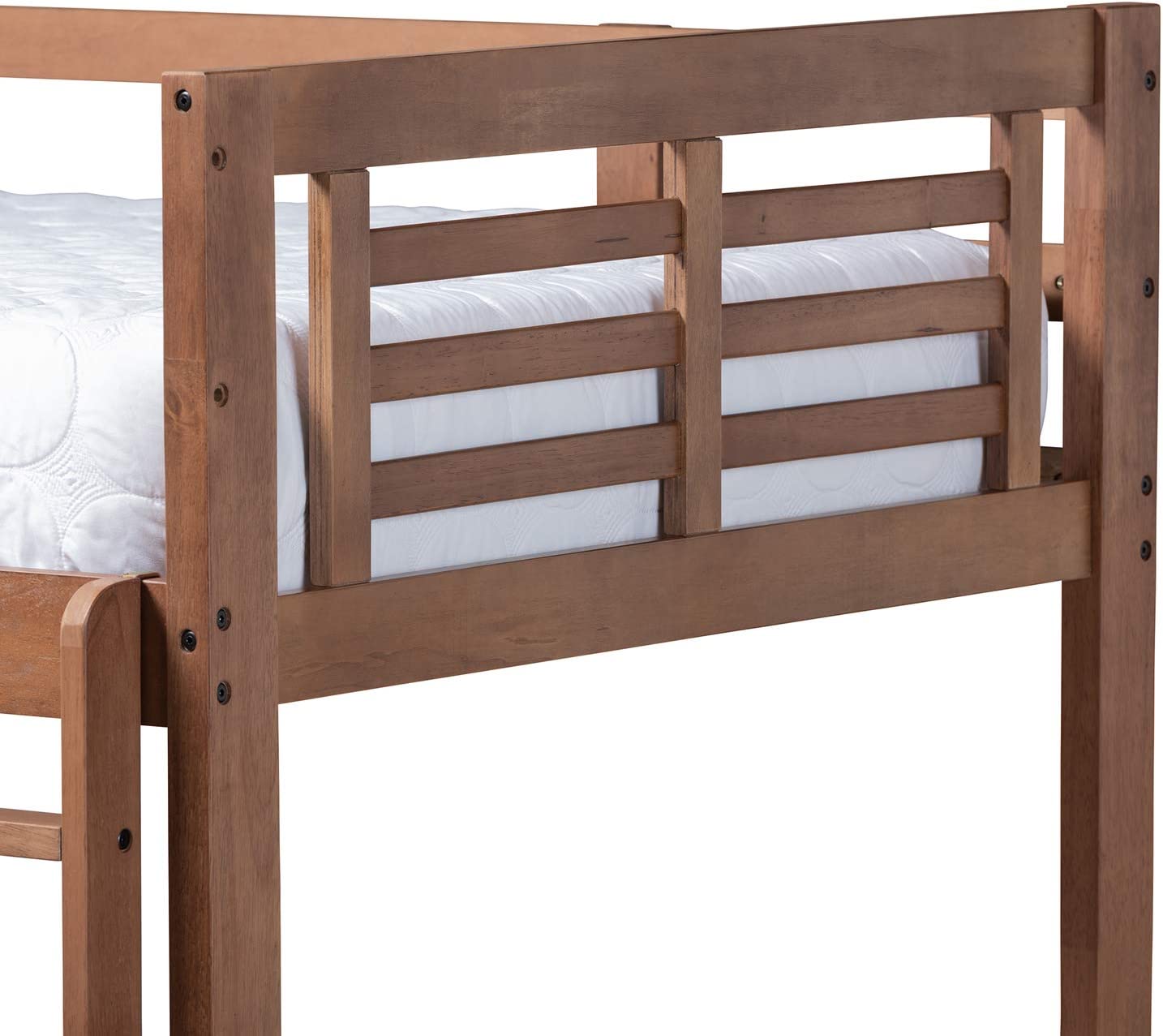 Baxton Studio Liam Modern and Contemporary Walnut Brown Finished Wood Twin Size Bunk Bed