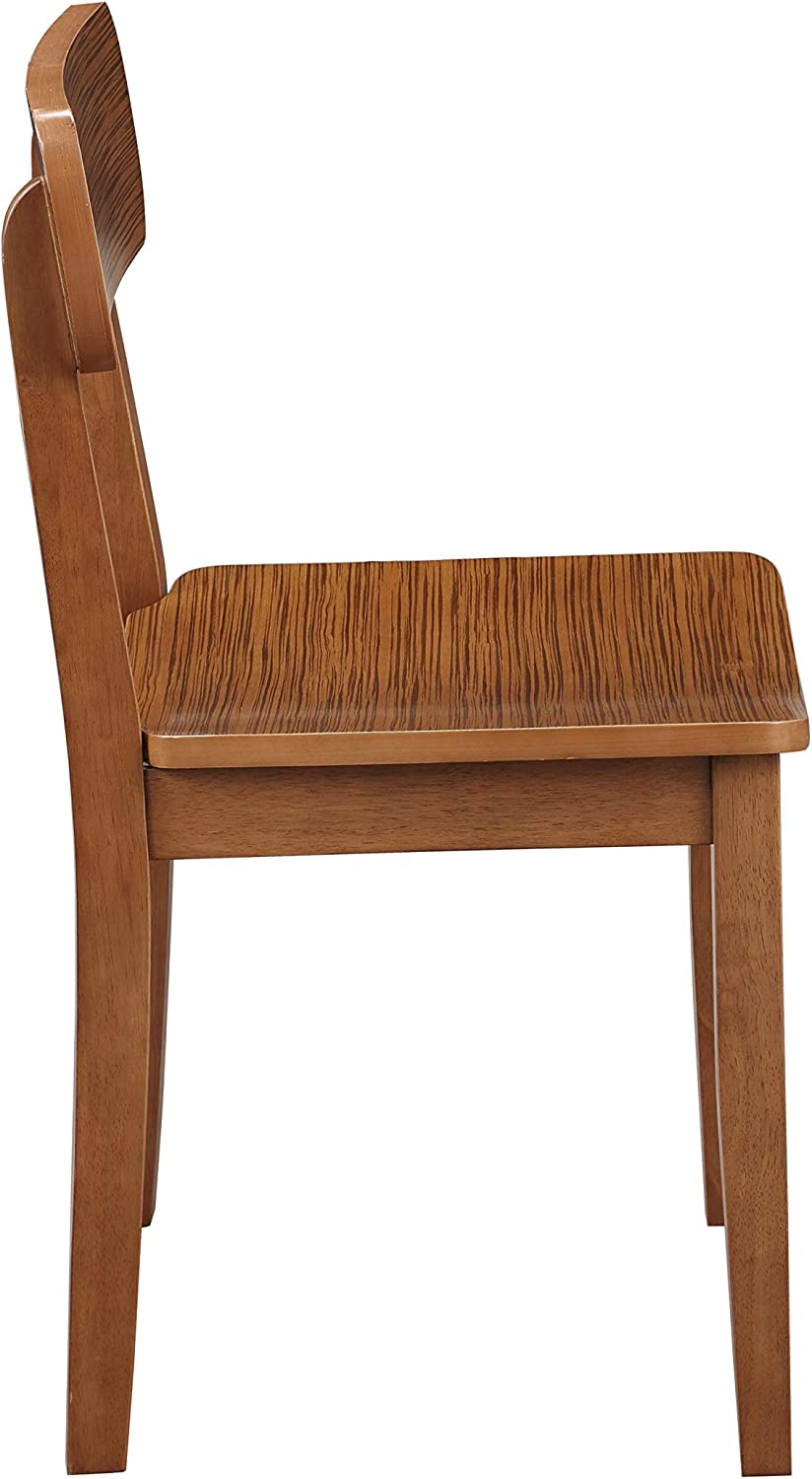 Boraam Zebra Series Hagen Dining Chair, Honey Oak, Set of 2