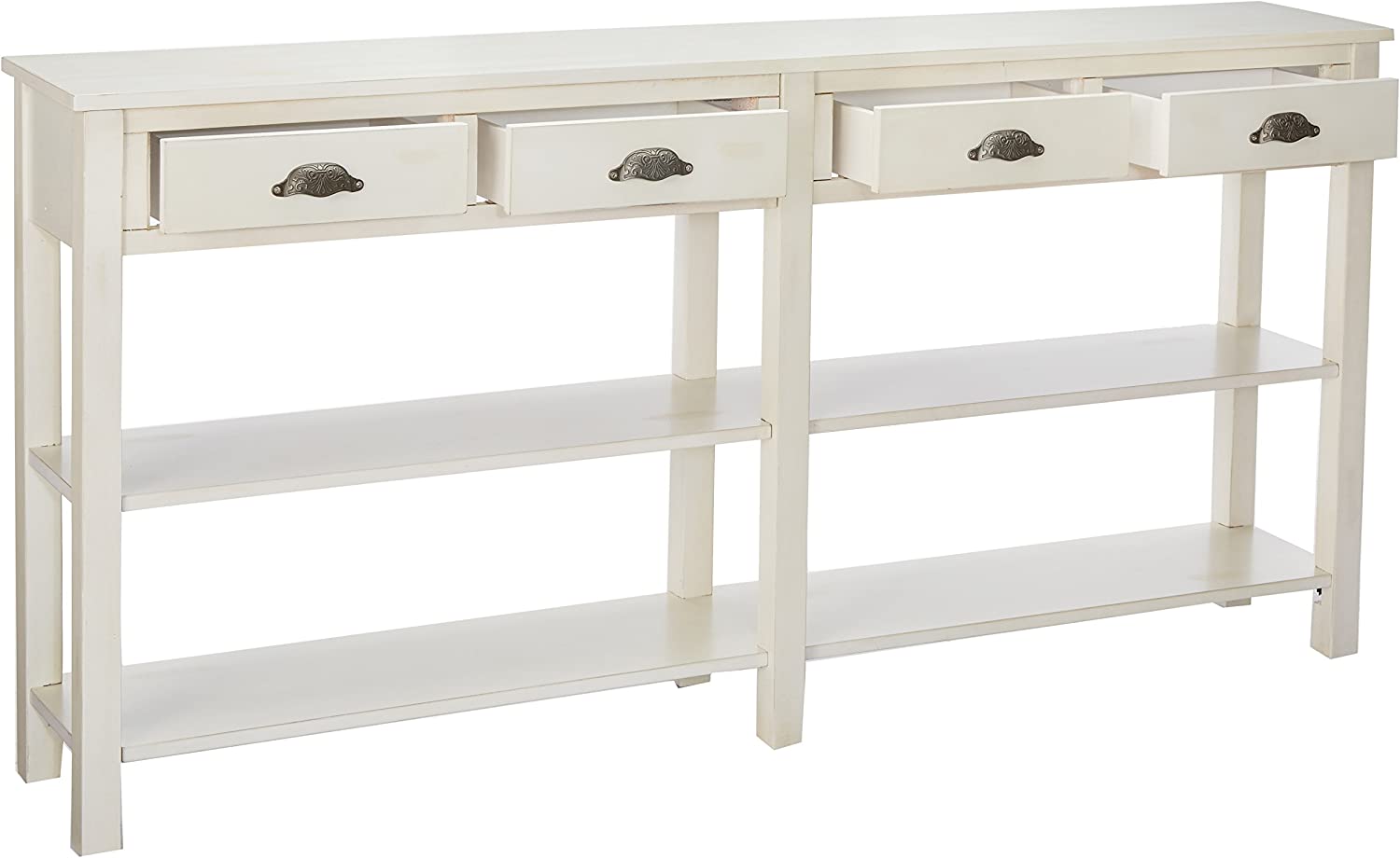 Powell Furniture Crackle Console, Cream