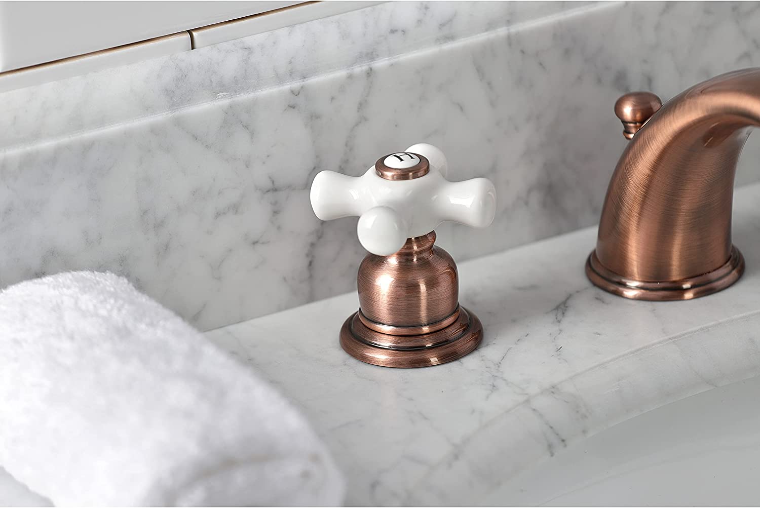 Kingston Brass KB966PX Magellan Widespread Bathroom Faucet, Antique Copper