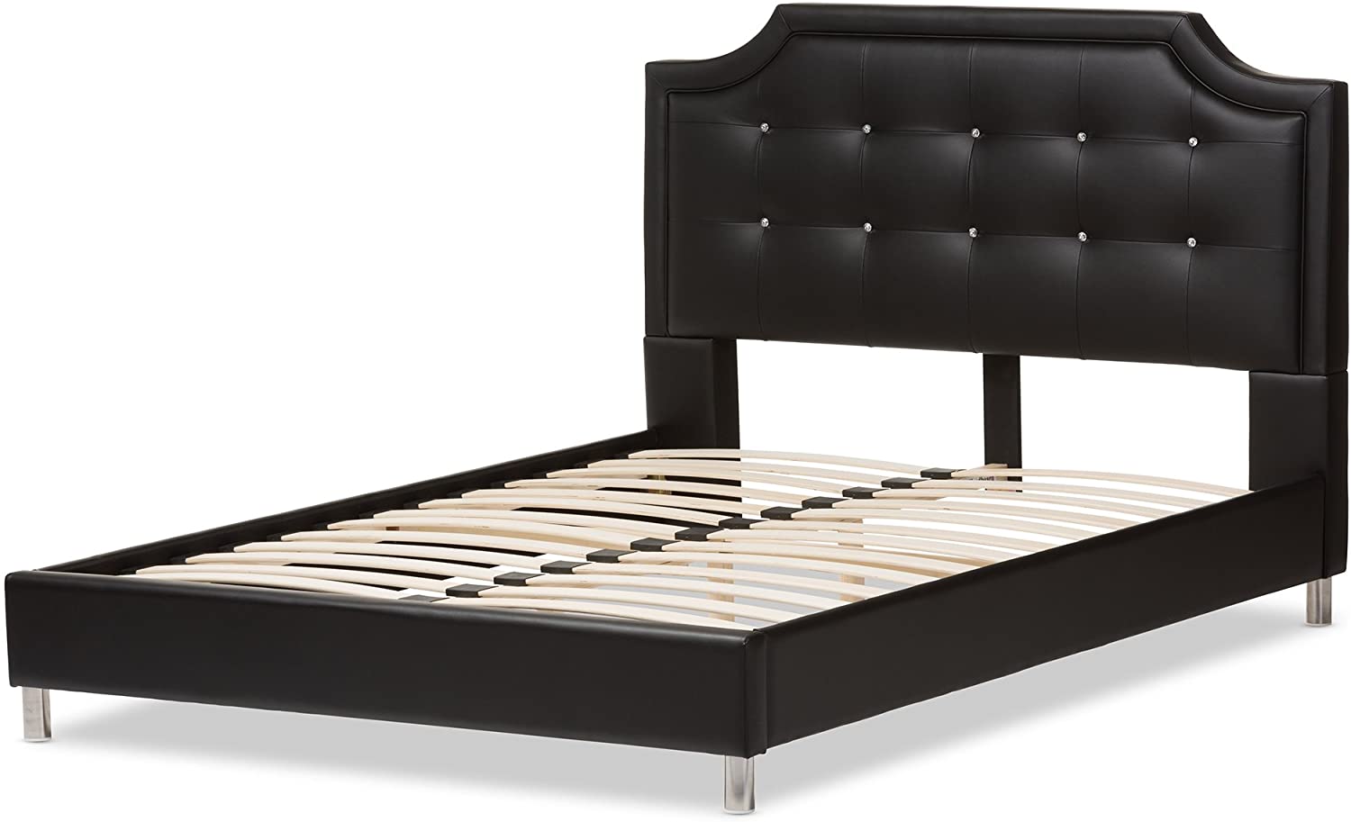 Baxton Studio Carlotta Black Modern Bed with Upholstered Headboard - King Size