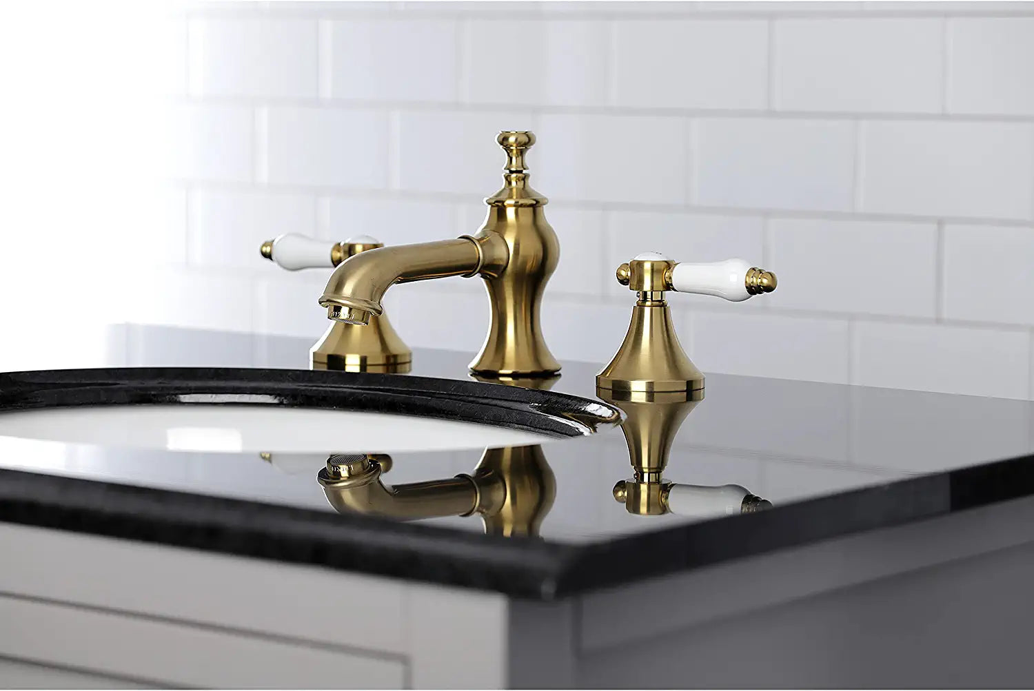 Kingston Brass KC7067BPL Bel-Air 8 in. Widespread Bathroom Faucet, Brushed Brass