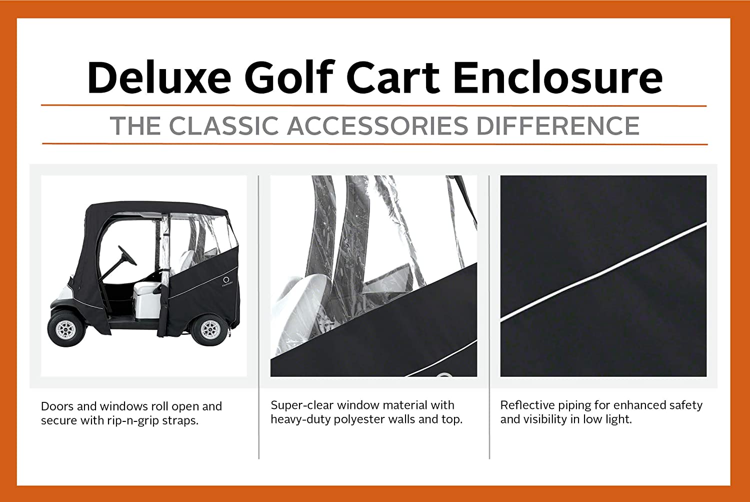 Classic Accessories Fairway Golf Cart Deluxe Enclosure