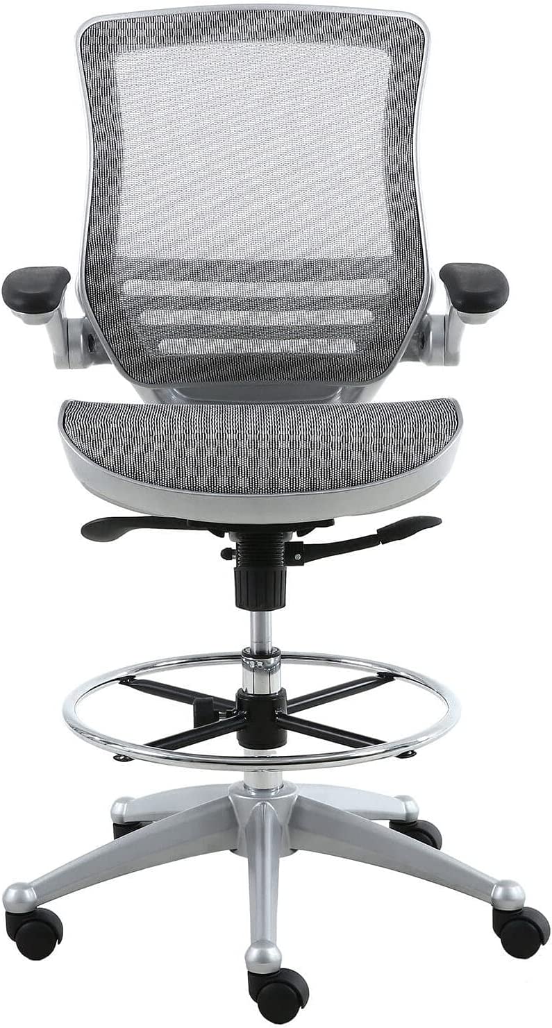 Harwick Evolve All Mesh Heavy Duty Drafting Chair - Platinum Finish