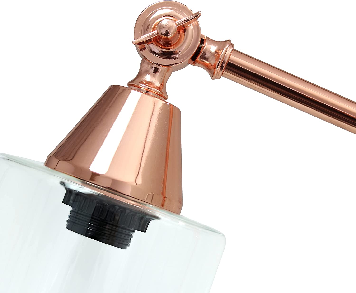 Elegant Designs LD1030-RGD Tilting Arm Farmhouse Vintage Industrial Desk Lamp, Rose Gold