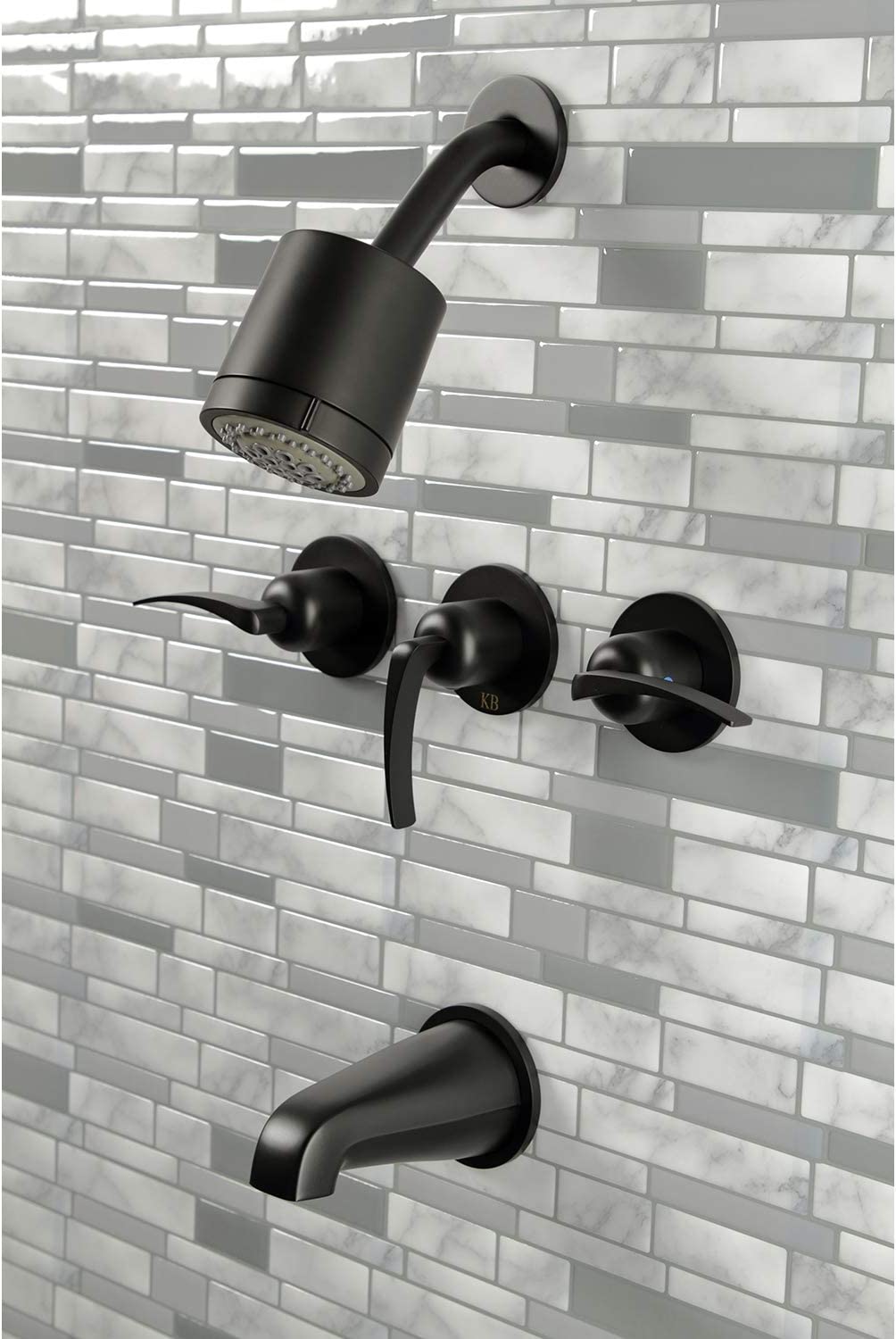 Kingston Brass KBX8130EFL Centurion Tub and Shower Faucet, Matte Black