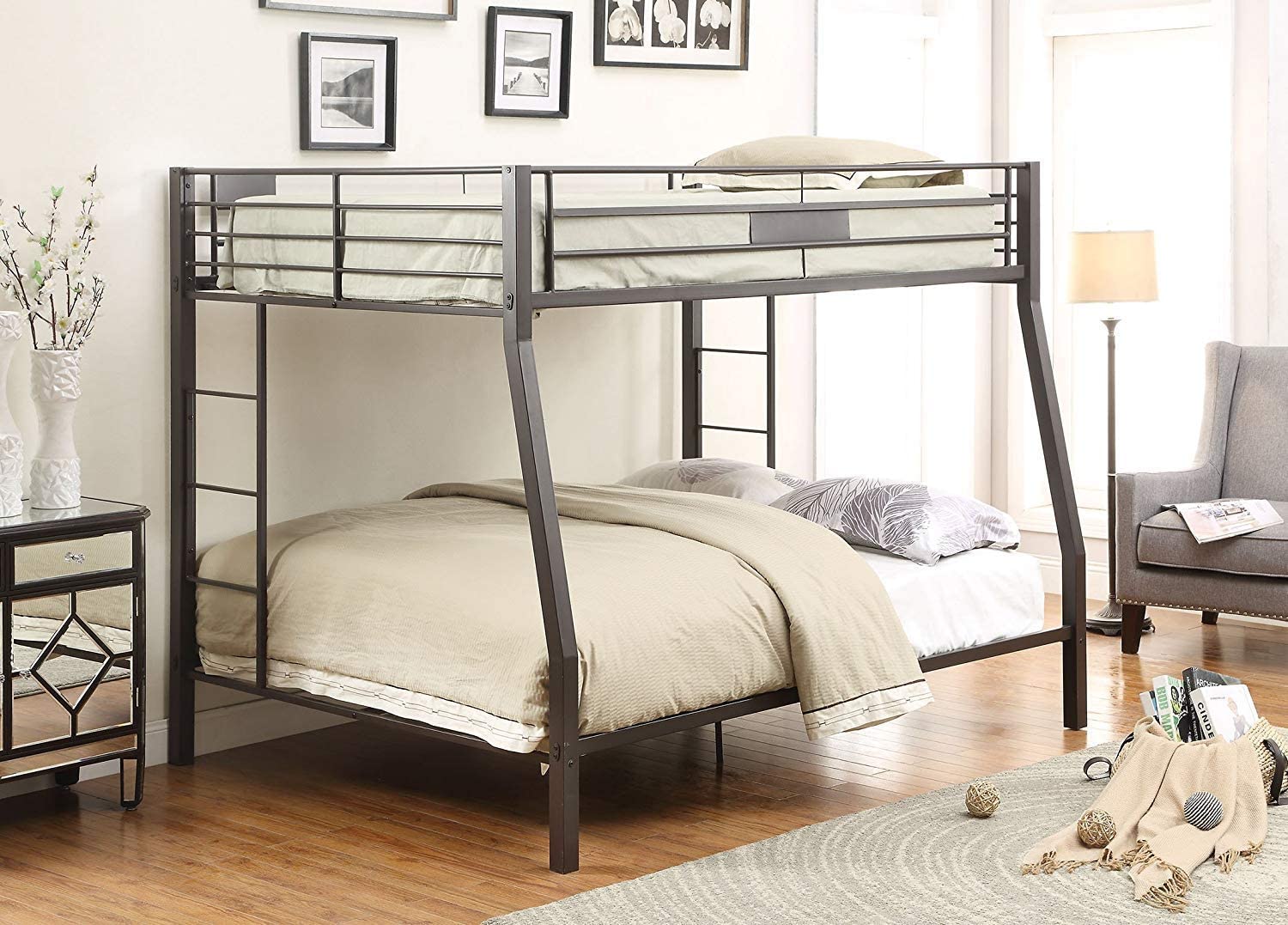 ACME FURNITURE Limbra Full XL/Queen Bunk Bed - 38005 - Sandy Black.