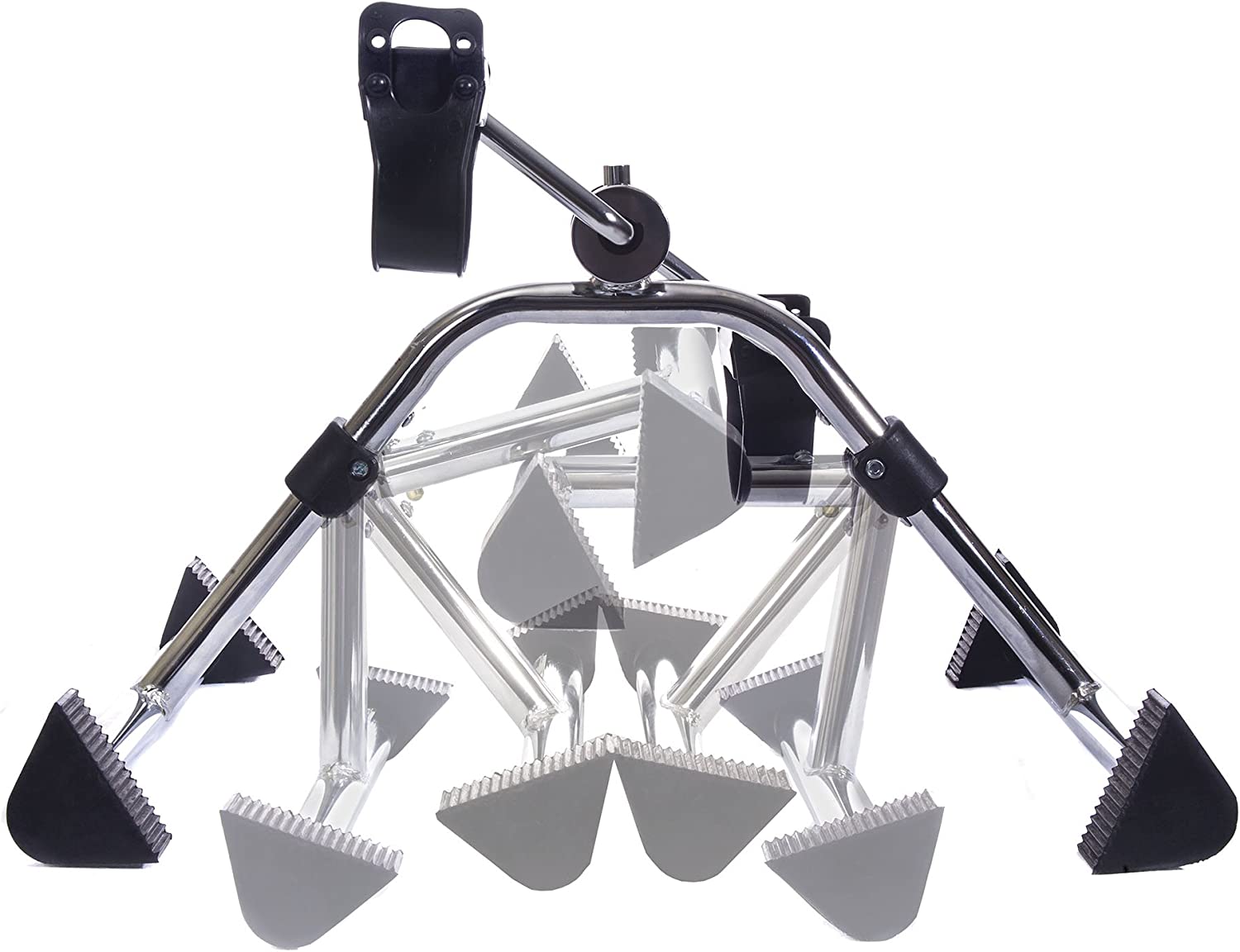 Essential Medical Supply Chrome Folding Pedal Exerciser with Adjustable Tension Knob and Flat Non Skid Pads