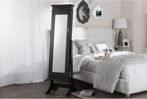 Baxton Studio Jewelry Armoire Cabinet, 18.5LX16.33WX60.23H, White