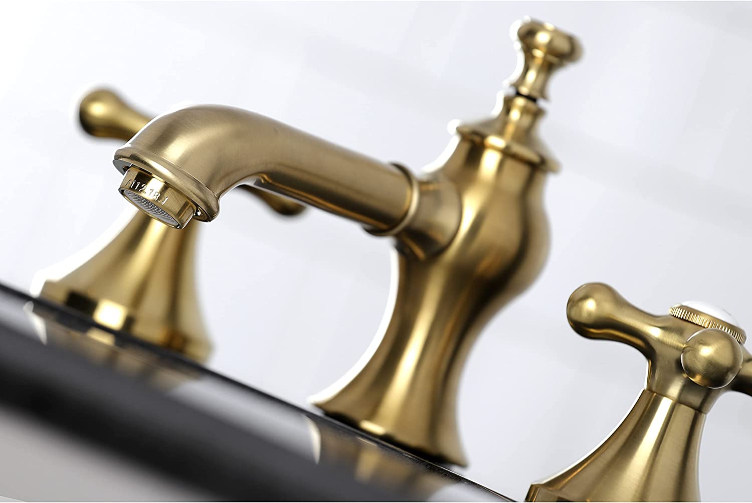 Kingston Brass KC7067AX Vintage 8 in. Widespread Bathroom Faucet, Brushed Brass