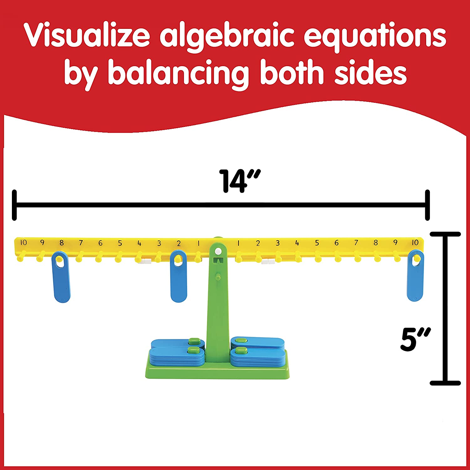 edxeducation Student Math Balance - In Home Learning Manipulative for Early Math and Number Concepts - Includes 20 Weights - Beginner Addition, Subtraction and Equations