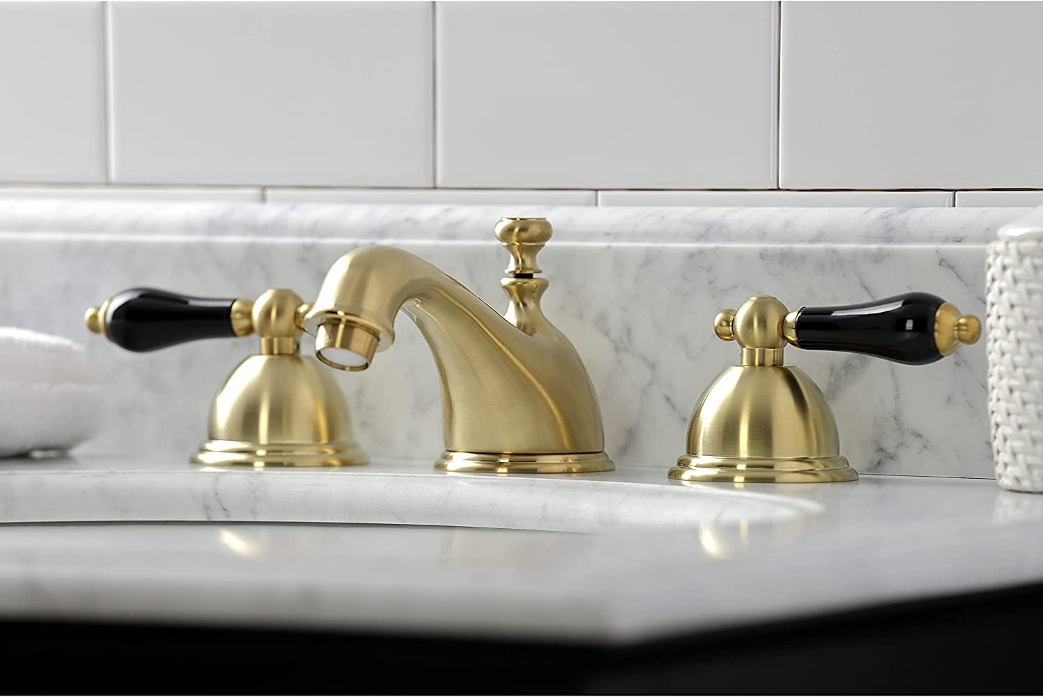 Kingston Brass KS3967PKL Duchess Widespread Bathroom Faucet, Brushed Brass