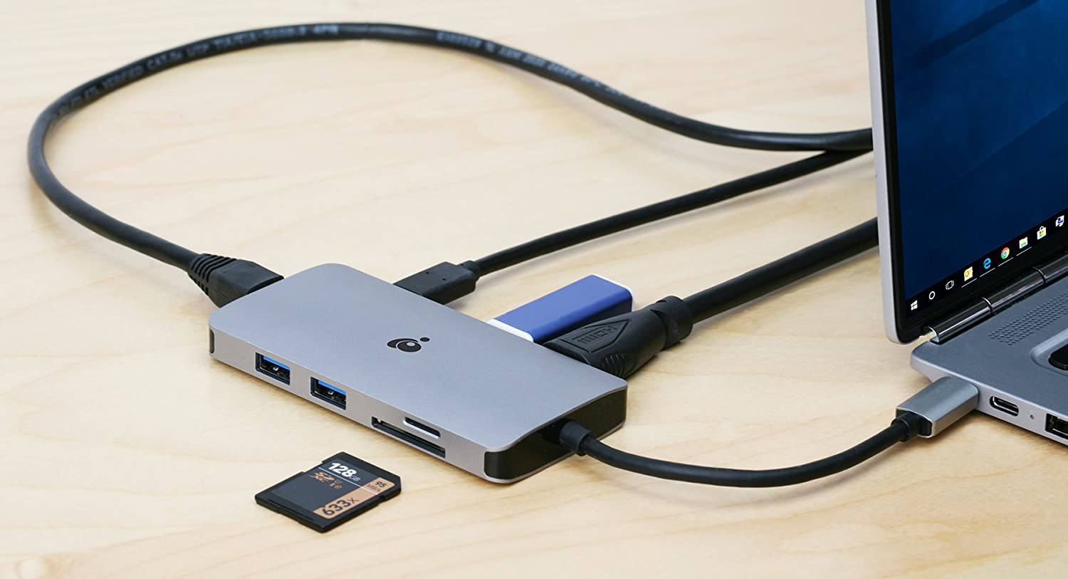 IOGEAR USB-C 8 Port Docking Station - 1 HDMI 4K@30Hz - 3 USB 3.0 - USB-C 100W Pass Through - Ethernet Port - microSD &amp; SD Card Reader - MacBook Pro/Air - XPS and More - GUD3C06