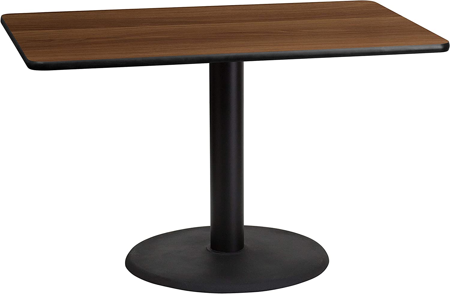 Flash Furniture 30&#39;&#39; x 48&#39;&#39; Rectangular Walnut Laminate Table Top with 24&#39;&#39; Round Table Height Base