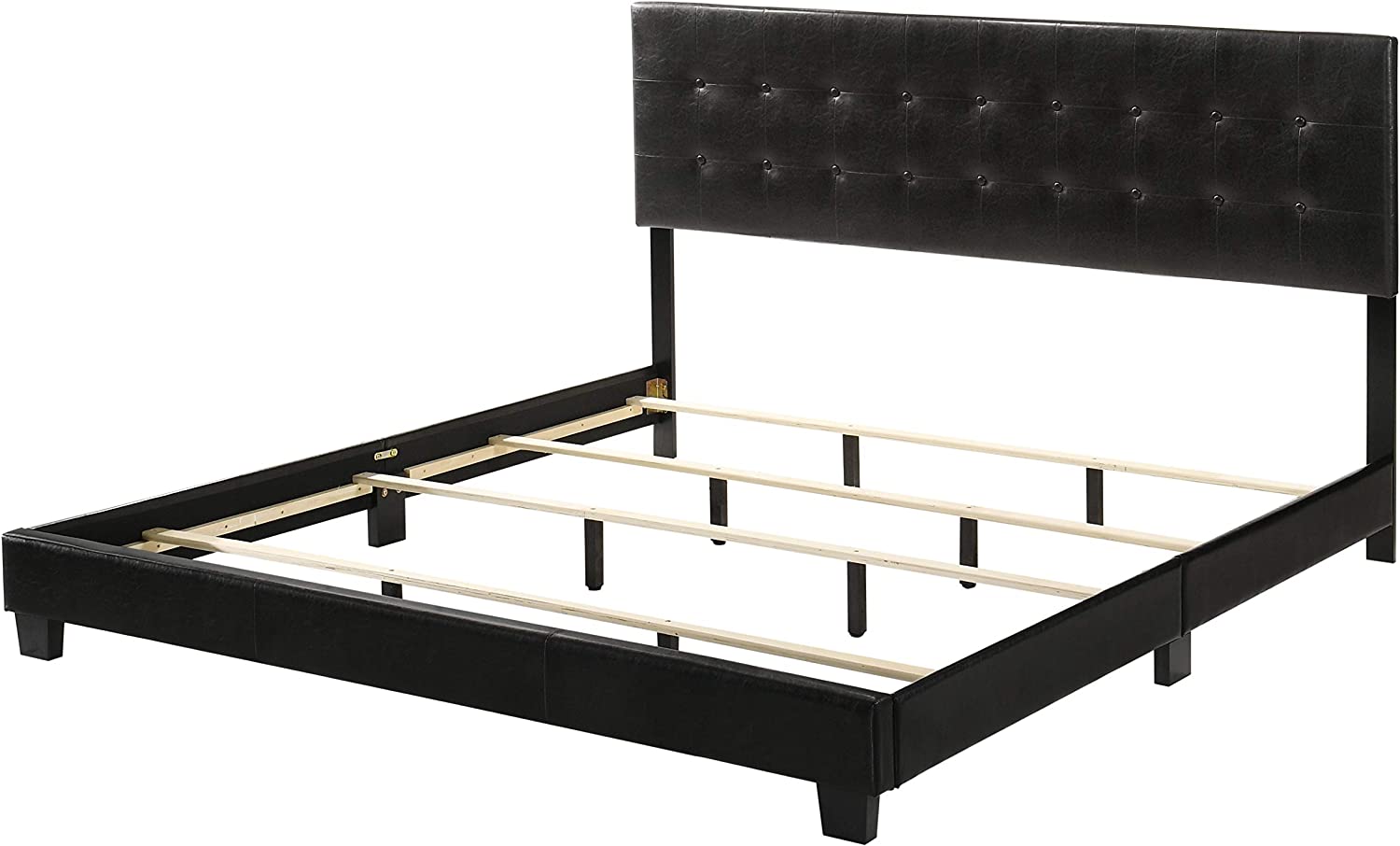 Glory Furniture Caldwell King, Black Upholstered bed,