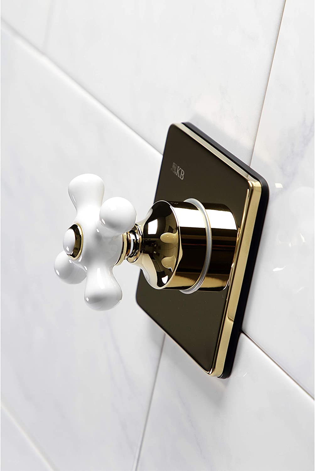 Kingston Brass KS3042PX Three-Way Diverter Valve with Trim Kit, Polished Brass